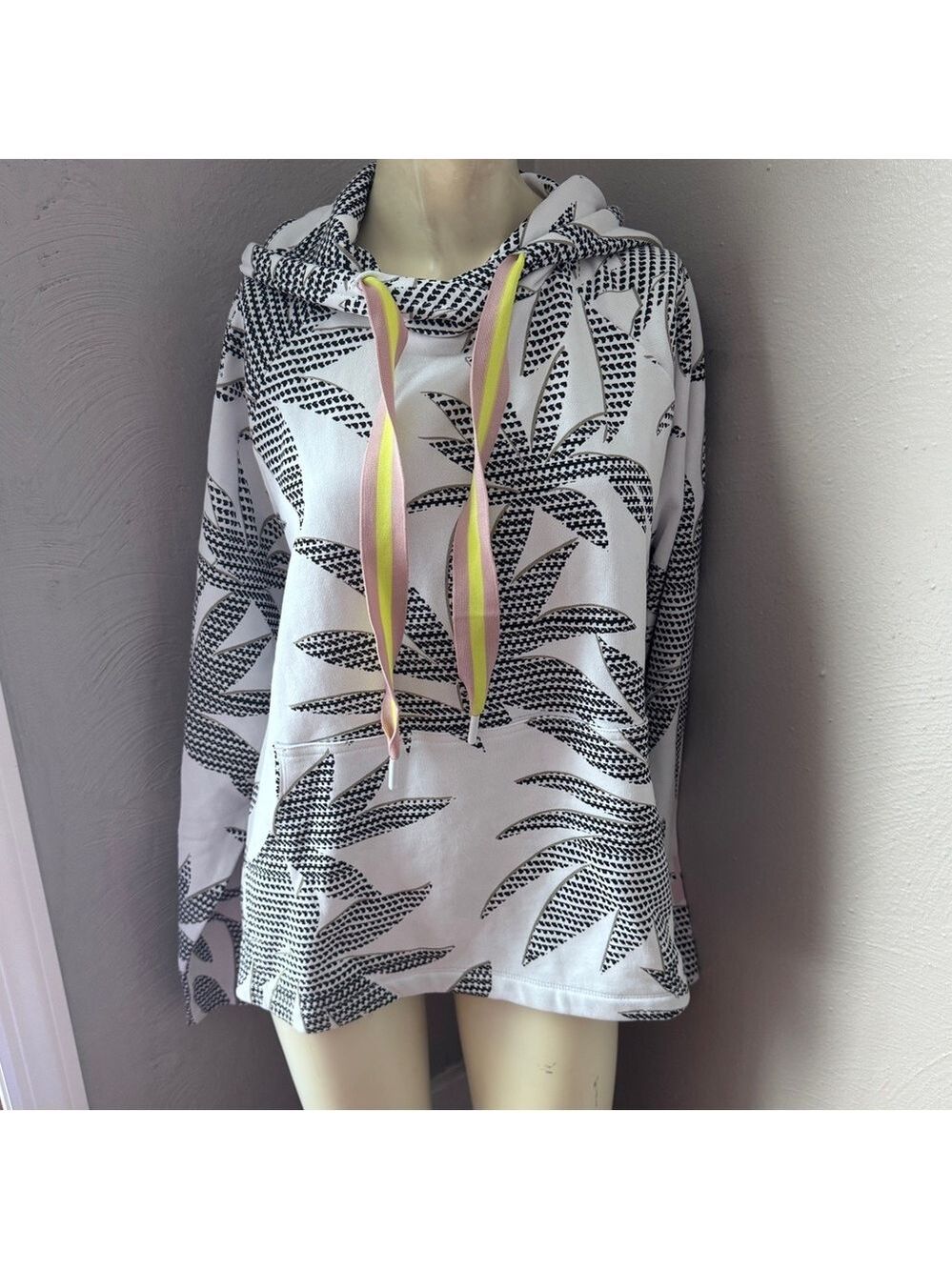 The upside Lennox white palm abstract hoodie size small NWT
